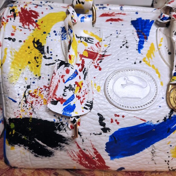 Dooney & Bourke Dipinta Inspired Hand Painted Vintage Speedy Style Bag - Picture 10 of 15
